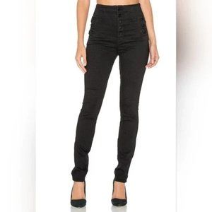 J Brand Natasha High Rise Skinny Jean In Seriously Black Cotton Blend Women's 26